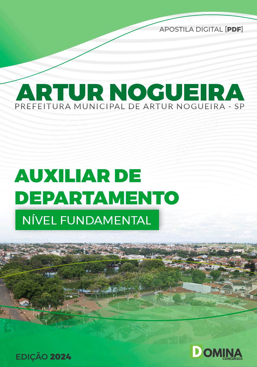 Apostila Pref Artur Nogueira SP 2024 Auxiliar de Departamento