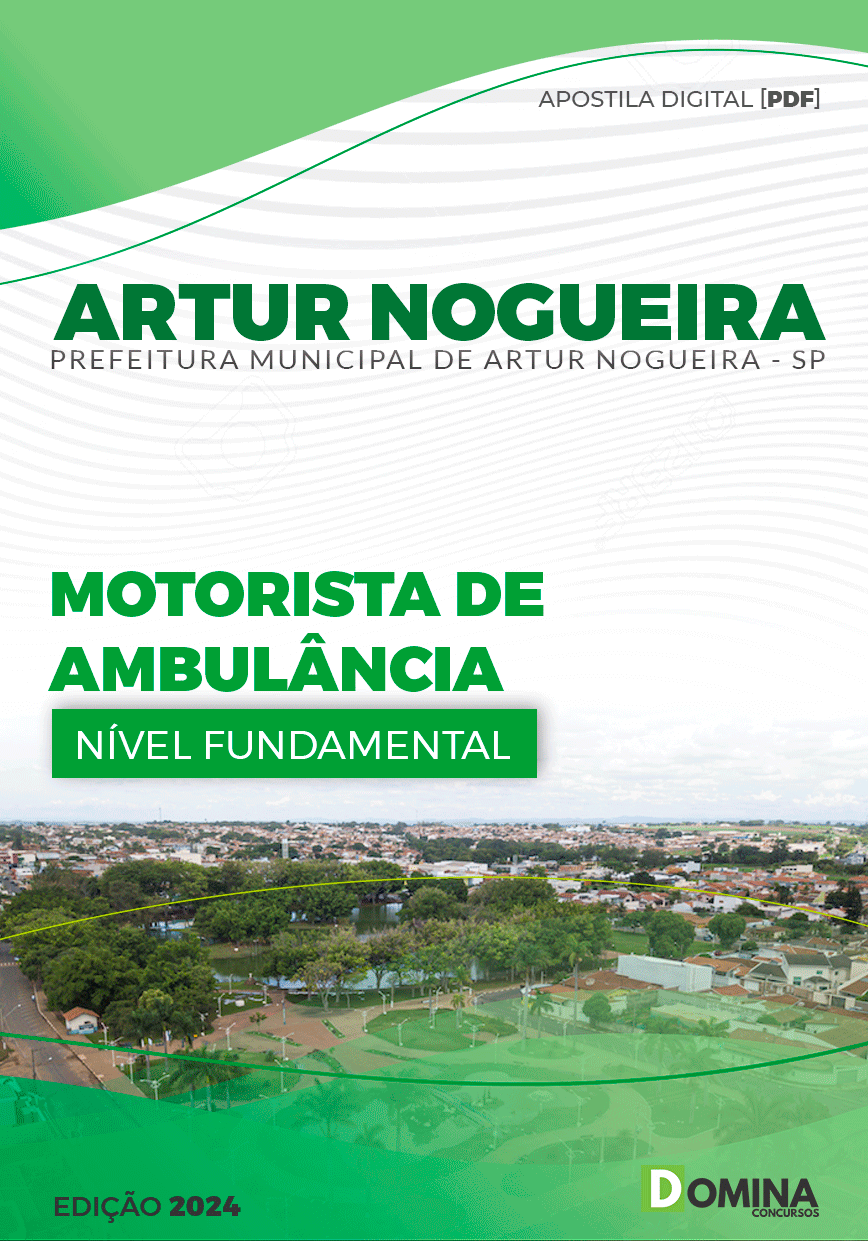 Apostila Pref Artur Nogueira SP 2024 Motorista de Ambulância