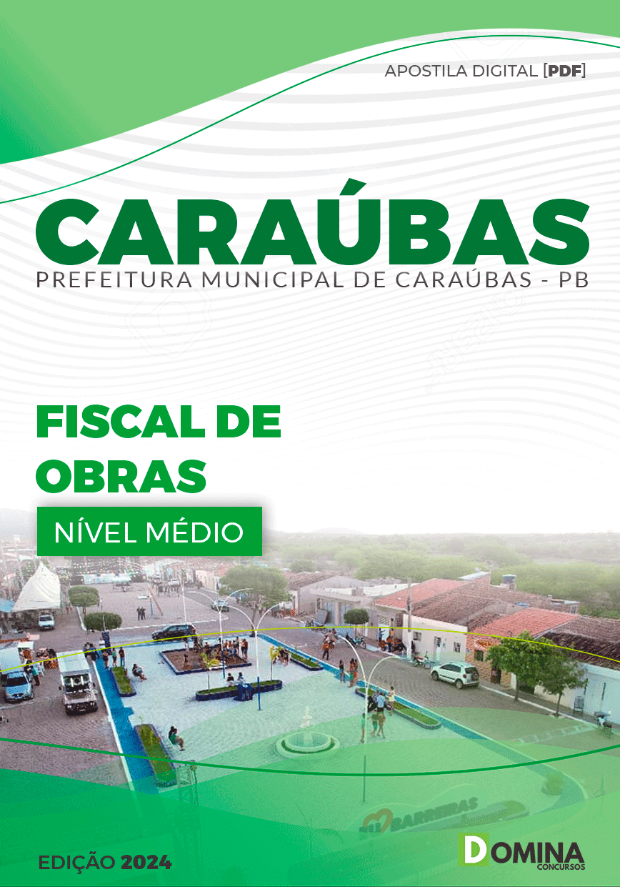 Apostila Pref Caraúbas PB 2024 Fiscal Obras