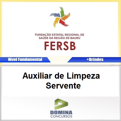Apostila FERSB 2016 Auxiliar de Limpeza Servente PDF