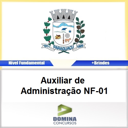 Apostila Paraguaçu MG 2017 Auxiliar de Administração