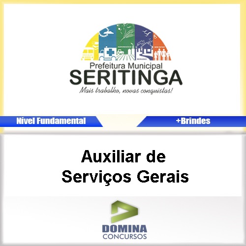 Apostila Seritinga MG 2017 Auxiliar de Serviços Gerais