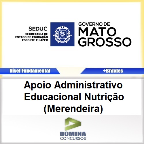 Apostila SEDUC MT 2017 Apoio EDU Nutrição Merendeira