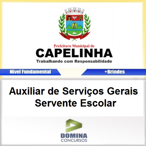 Apostila Capelinha MG 2017 Auxiliar Servente Escolar