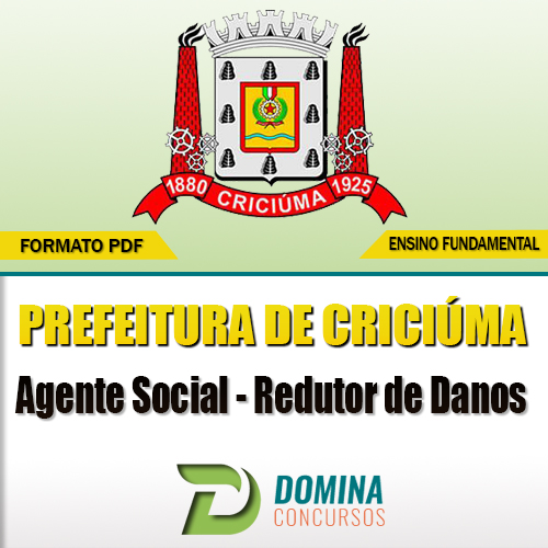 Apostila Criciúma SC 2017 Agente Social Redutor de Danos