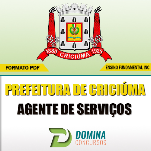 Apostila Concurso Criciúma SC 2017 Agente de Serviços PDF