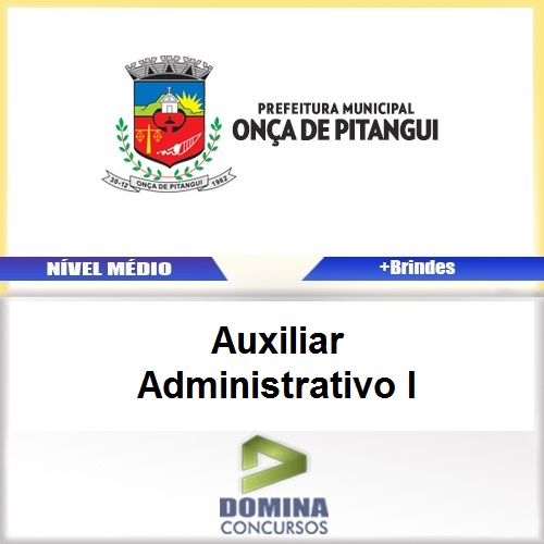 Apostila Onça Pitangui MG 2017 Auxiliar Administrativo I
