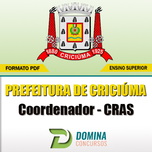 Apostila Concurso Criciúma SC 2017 Coordenador CRAS