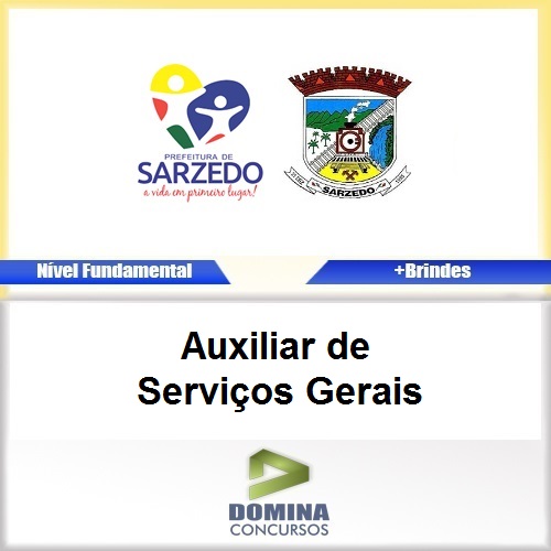Apostila Sarzedo MG 2017 Auxiliar de Serviços Gerais