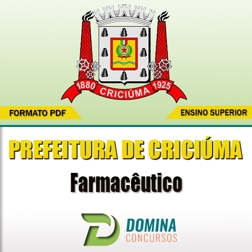 Apostila Concurso Criciúma SC 2017 Farmacêutico