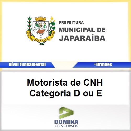 Apostila Japaraíba MG 2017 Motorista CNH Categoria D ou E