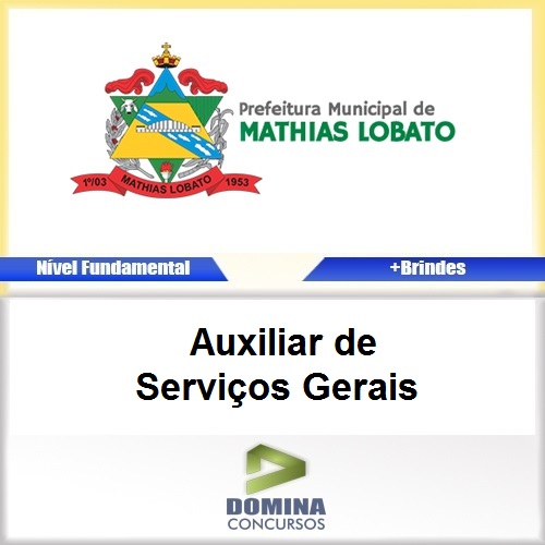 Apostila Mathias Lobato MG 2017 Auxiliar de Serviços Gerais