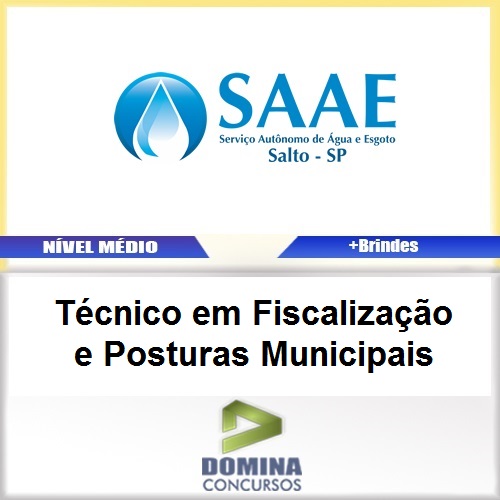 Apostila Concurso SAAE SP 2017 TEC Fiscalização Municipais