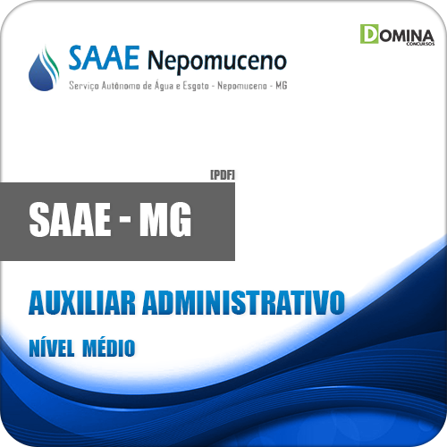 Apostila SAAE Nepomuceno MG 2018 Auxiliar Administrativo