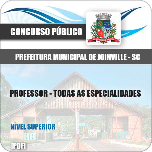 Apostila Pref Joinville SC 2019 Professor Todas Especialidades