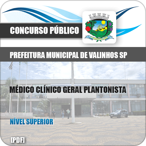 Apostila Pref Valinhos SP 2019 Médico Clínico Geral Plantonista