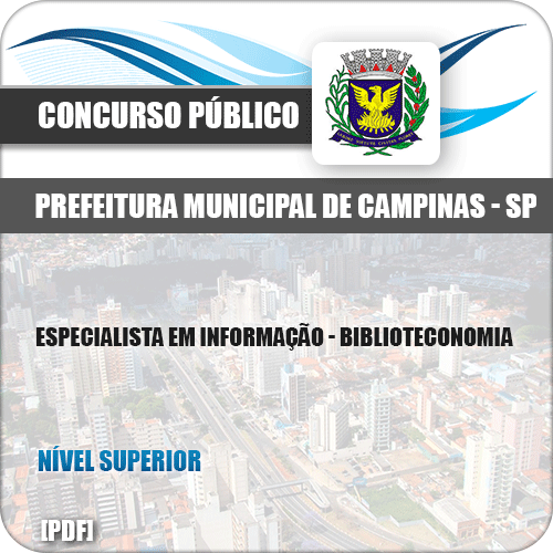 Apostila Pref Campinas SP 2019 Especialista Informação Biblioteconomia