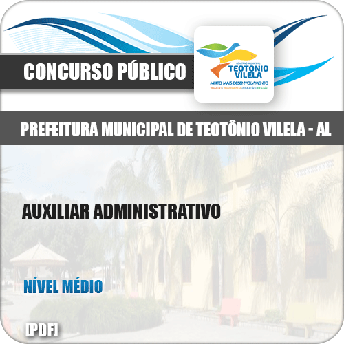 Apostila Concurso Pref Teotônio Vilela AL 2019 Auxiliar Administrativo