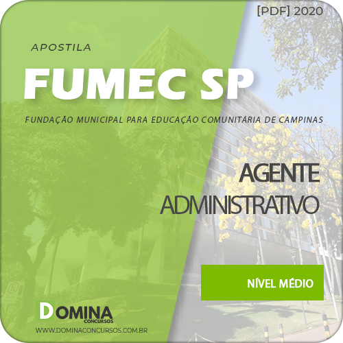 Apostila Fumec Campinas SP 2020 Agente Administrativo