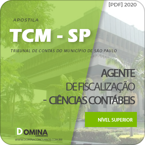 Apostila TCM SP 2020 Agente Fisc Ciências Contábeis