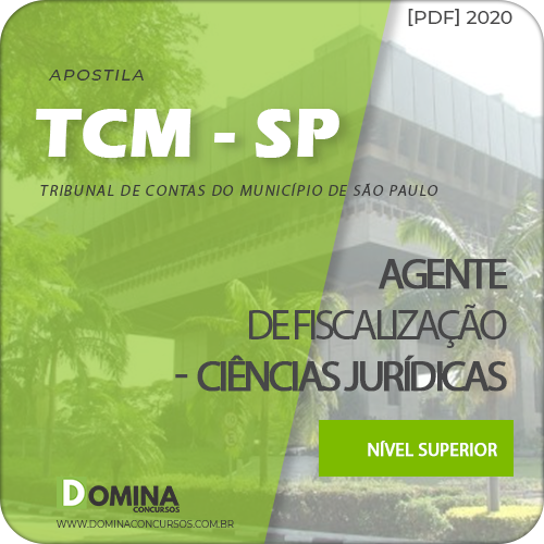 Apostila TCM SP 2020 Agente Fiscalização Ciências Jurídicas