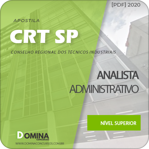 Comprar Apostila Concurso CRT-SP 2020 Analista Administrativo