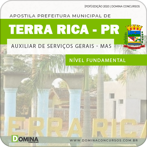 Apostila Pref Terra Rica PR 2020 Auxiliar de Serviços Gerais Mas