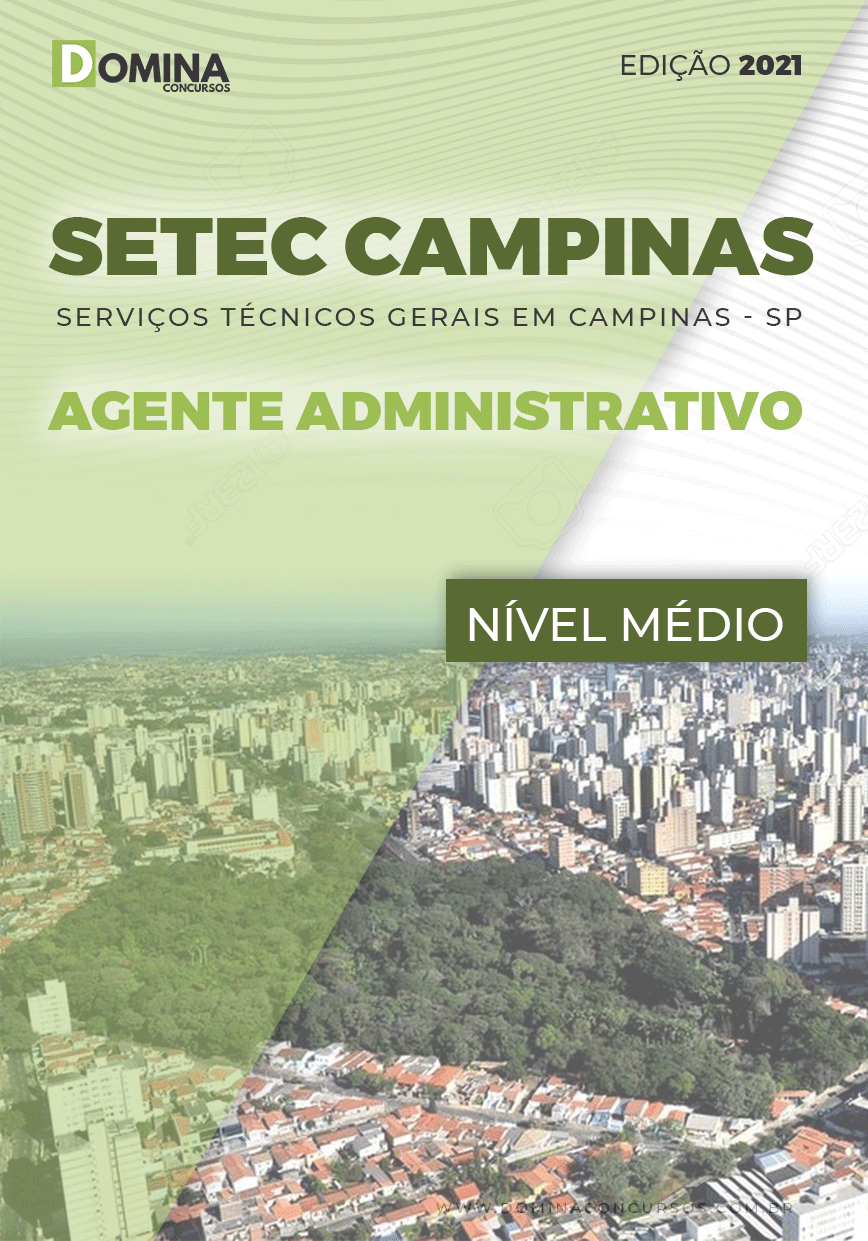 Apostila SETEC Campinas SP 2021 Agente Administrativo