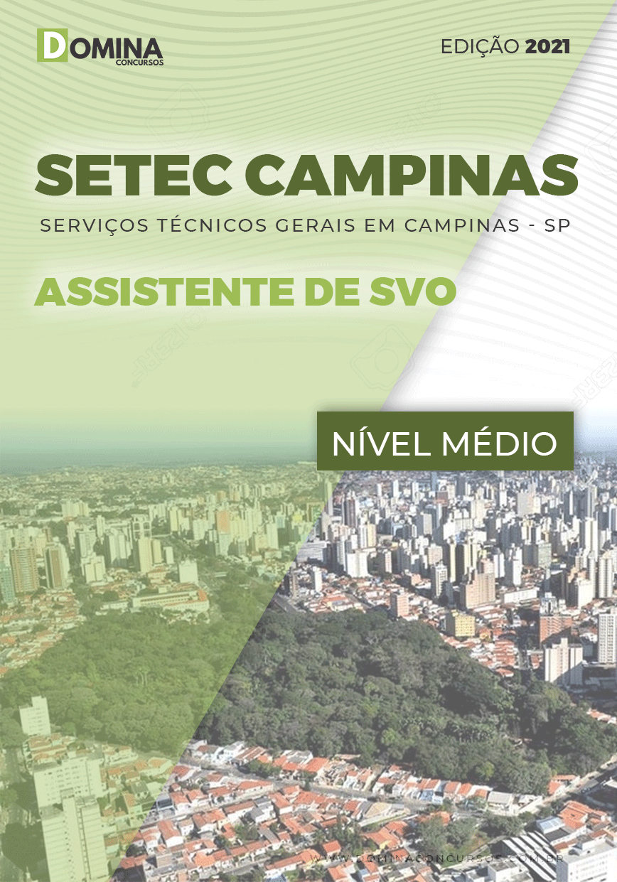 Apostila SETEC Campinas SP 2021 Assistente de SVO