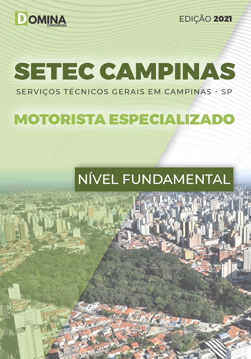 Apostila SETEC Campinas SP 2021 Motorista Especializado