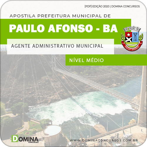 Apostila Pref Paulo Afonso BA 2020 Agt Administrativo Municipal