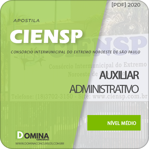 Apostila Concurso CIENSP 2020 Auxiliar Administrativo