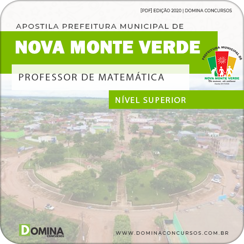 Apostila Pref Nova Monte Verde MT 2020 Professor de Matemática