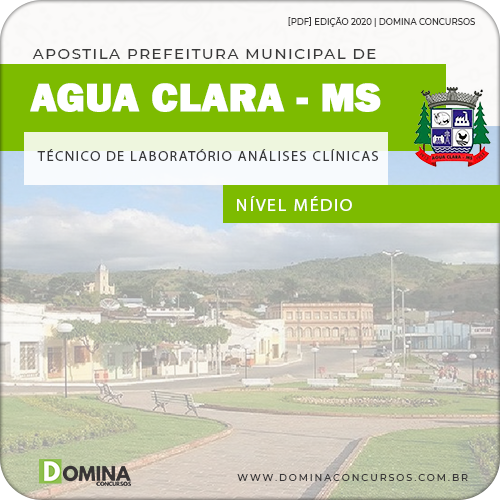 Apostila Pref Água Clara MS 2020 Técnico Análises Clínicas