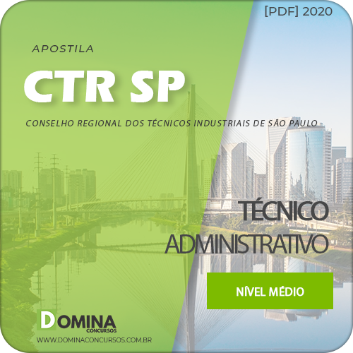Apostila Concurso CTR SP 2020 Técnico Administrativo