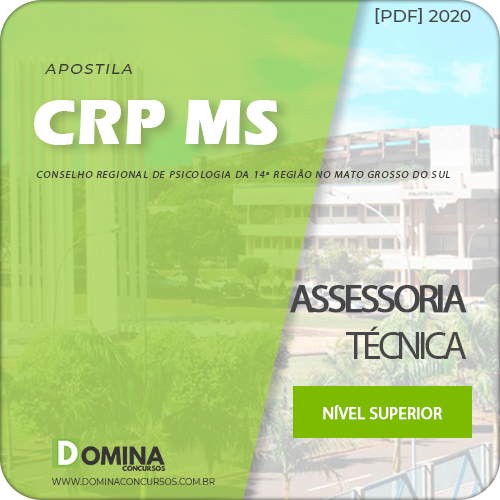 Apostila Concurso Público CRP MS 2020 Assessoria Técnica