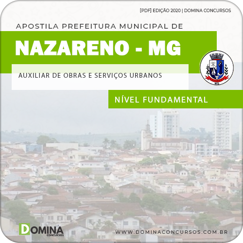 Apostila Nazareno MG 2020 Auxiliar Obras Serviços Urbanos