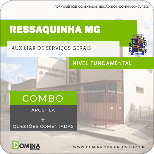 Apostila Câmara Ressaquinha MG 2020 Auxiliar de Serviços Gerais