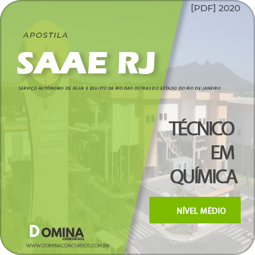 Apostila SAAE Rio das Ostras RJ 2020 Técnico em Química