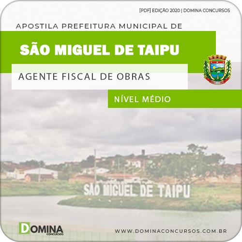 Apostila São Miguel de Taipu PB 2020 Agente Fiscal de Obras