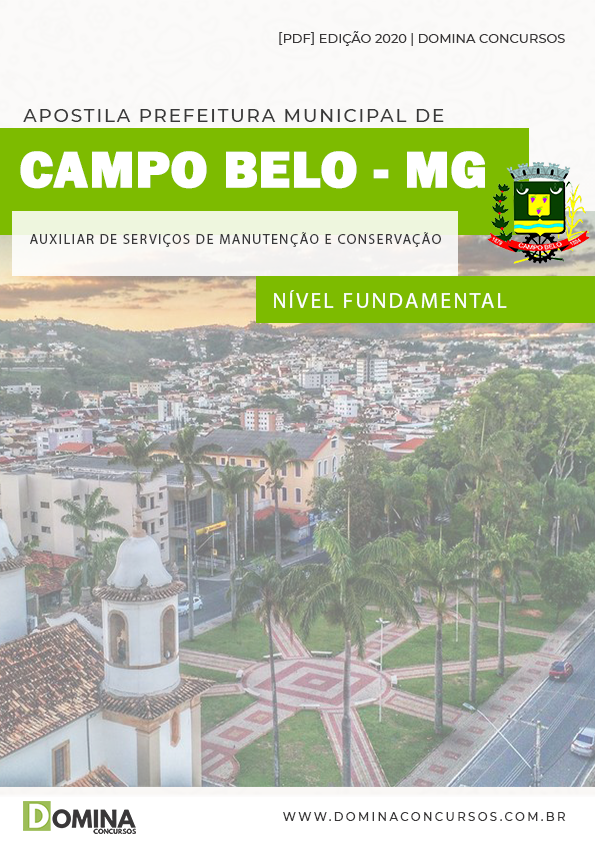 Apostila Pref Campo Belo MG 2020 Auxiliar Serviços Manutenção