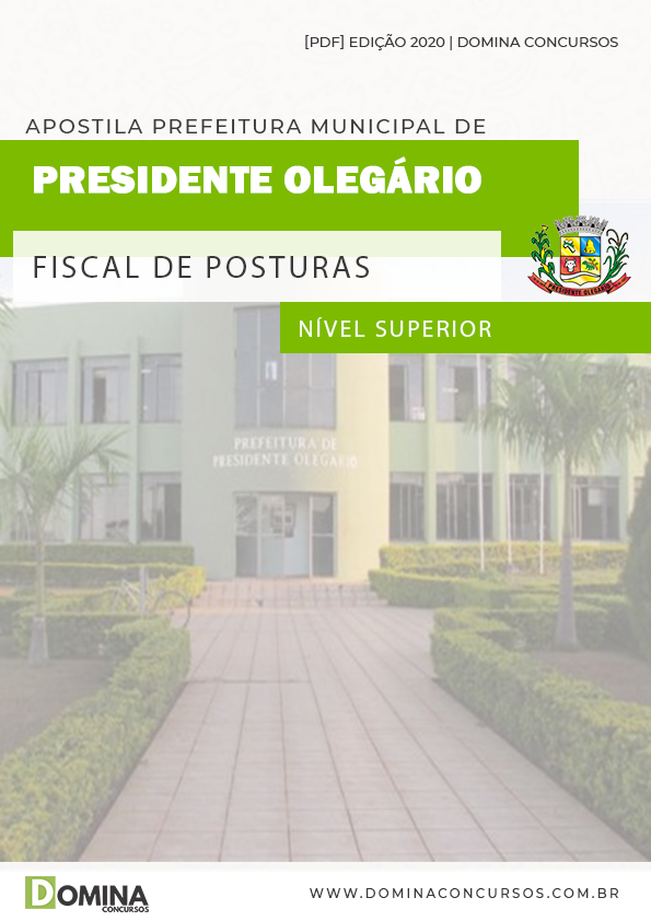 Apostila Presidente Olegário MG 2020 Fiscal de Posturas