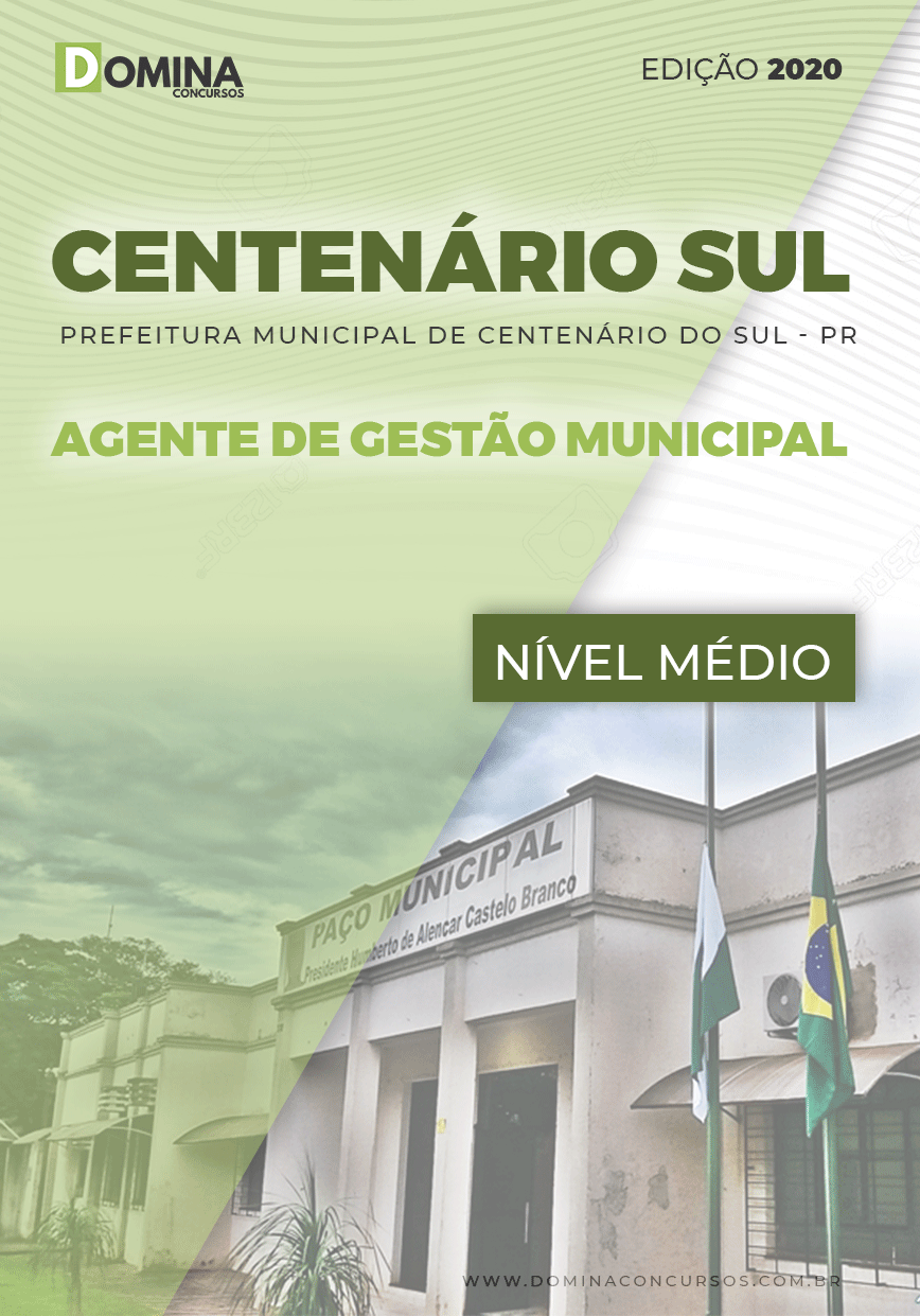 Apostila Pref Centenário Sul PR 2020 Agente Gestão Municipal