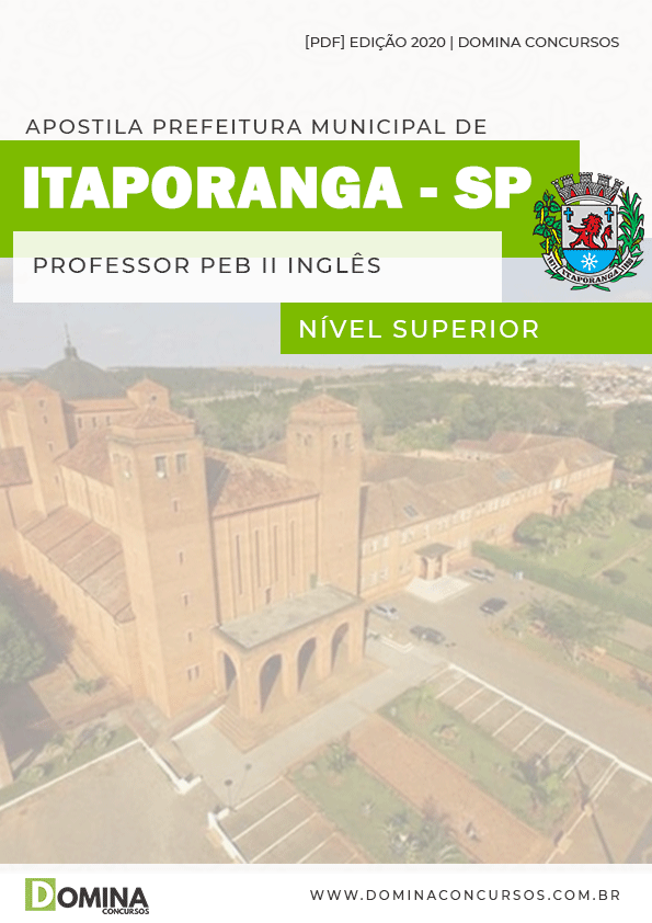 Apostila Pref Itaporanga SP 2020 Professor PEB II Inglês