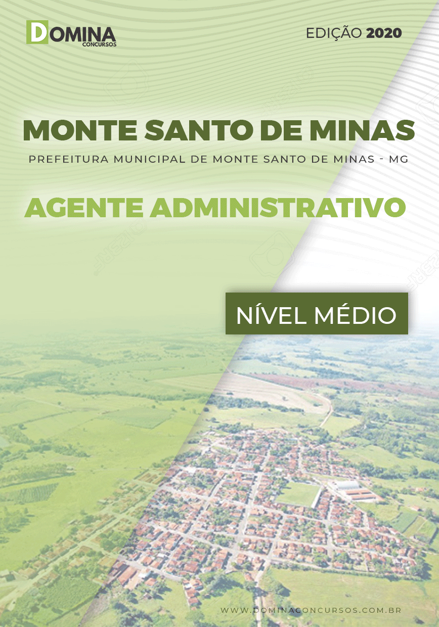 Apostila Pref Monte Santo Minas MG 2020 Agente Administrativo