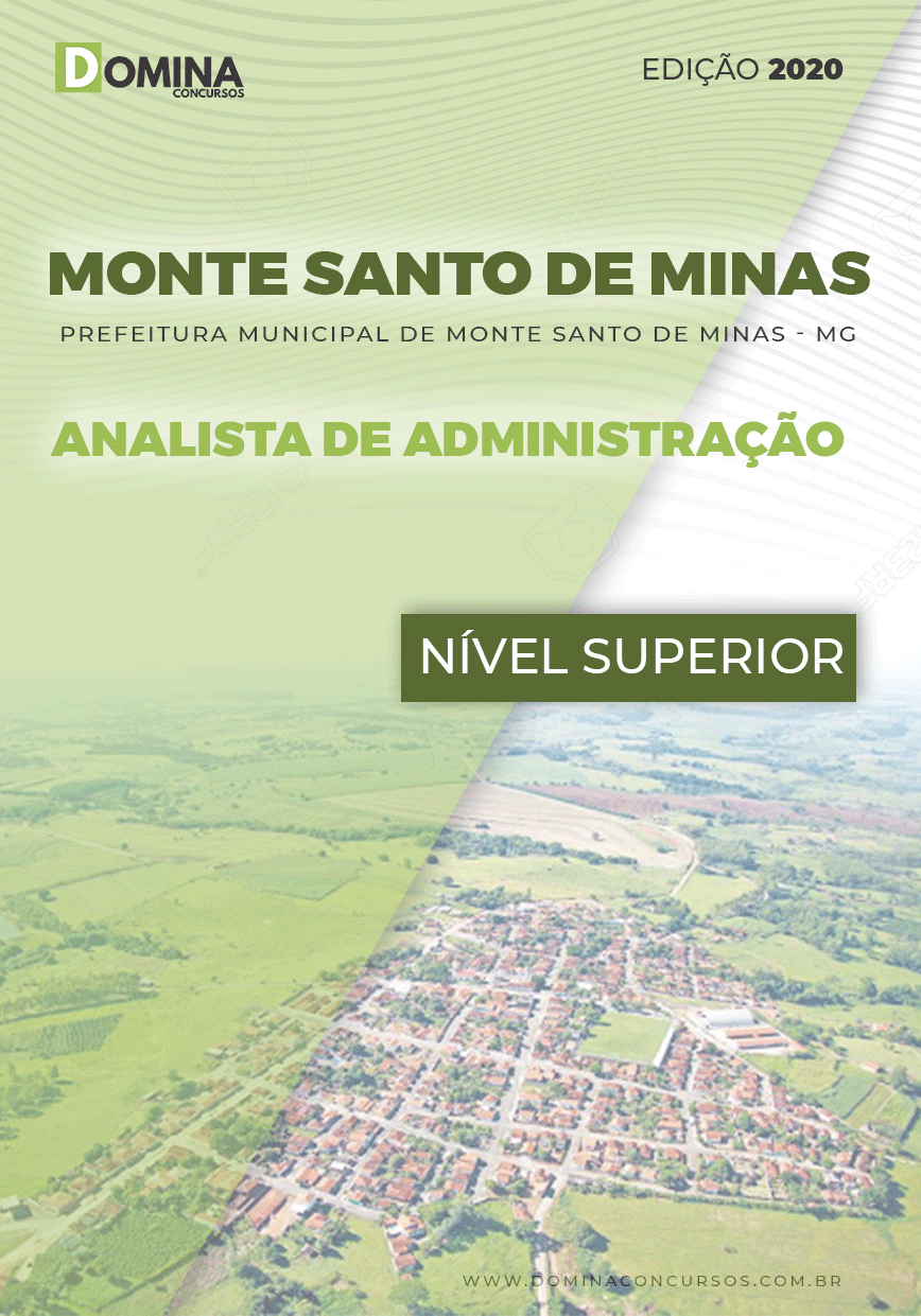 Apostila Pref Monte Santo Minas MG 2020 Analista Administração