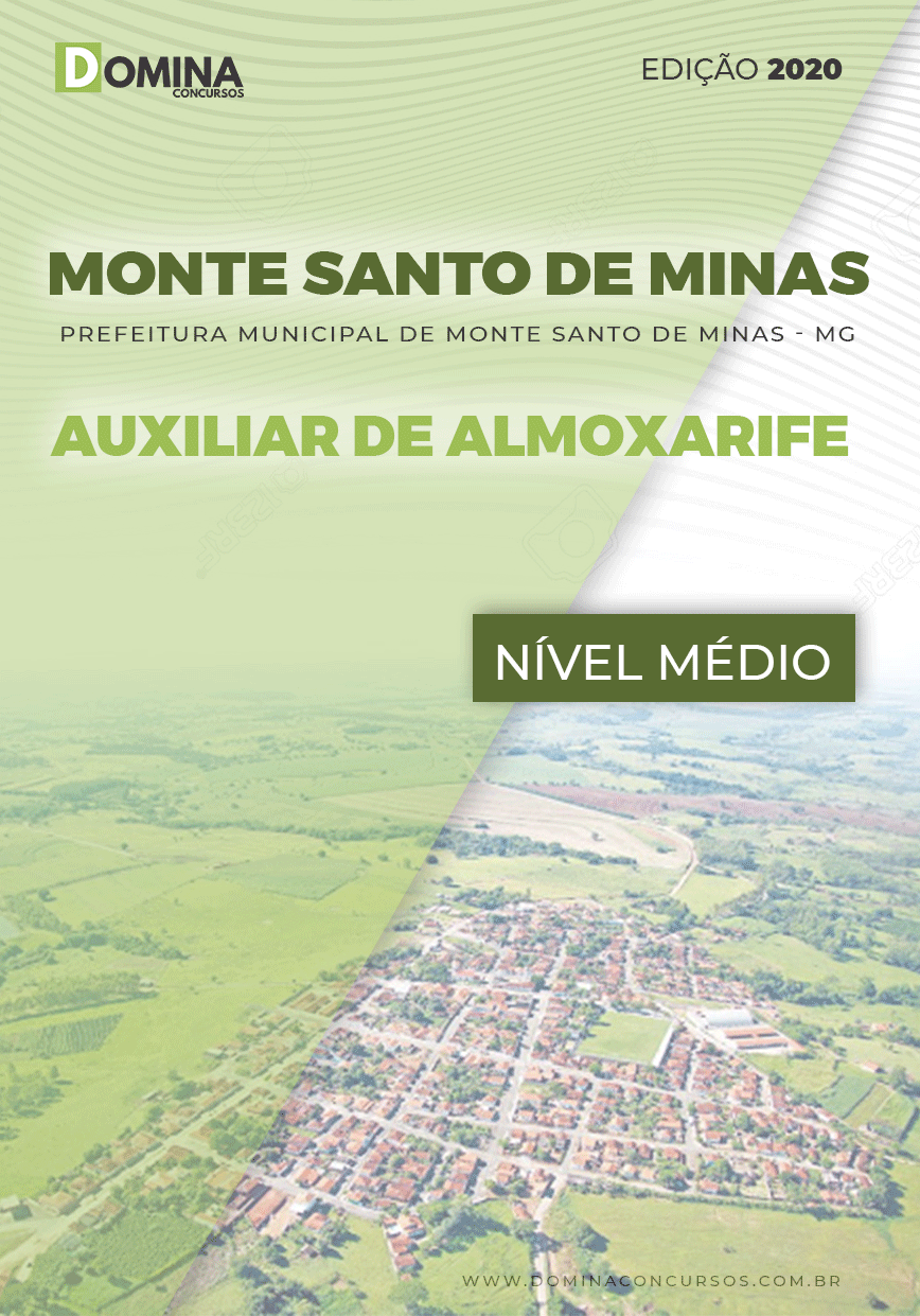 Apostila Pref Monte Santo Minas MG 2020 Auxiliar Almoxarife
