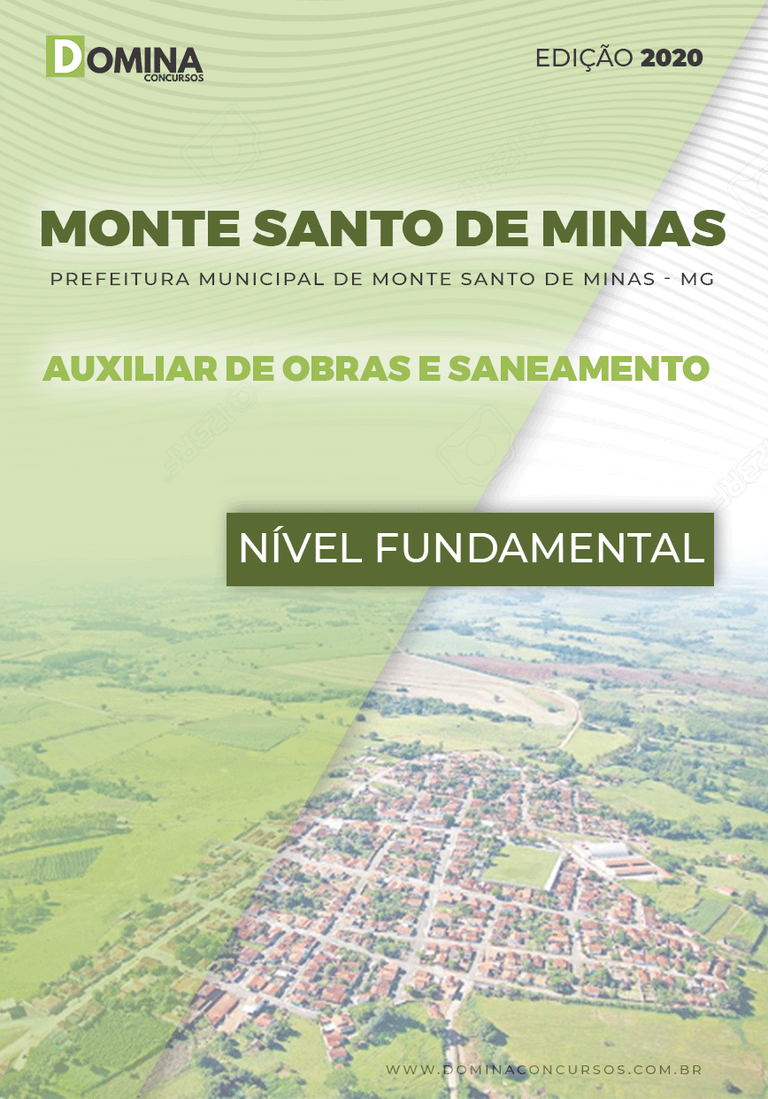 Apostila Pref Monte Santo Minas MG 2020 Aux Obras Saneamento