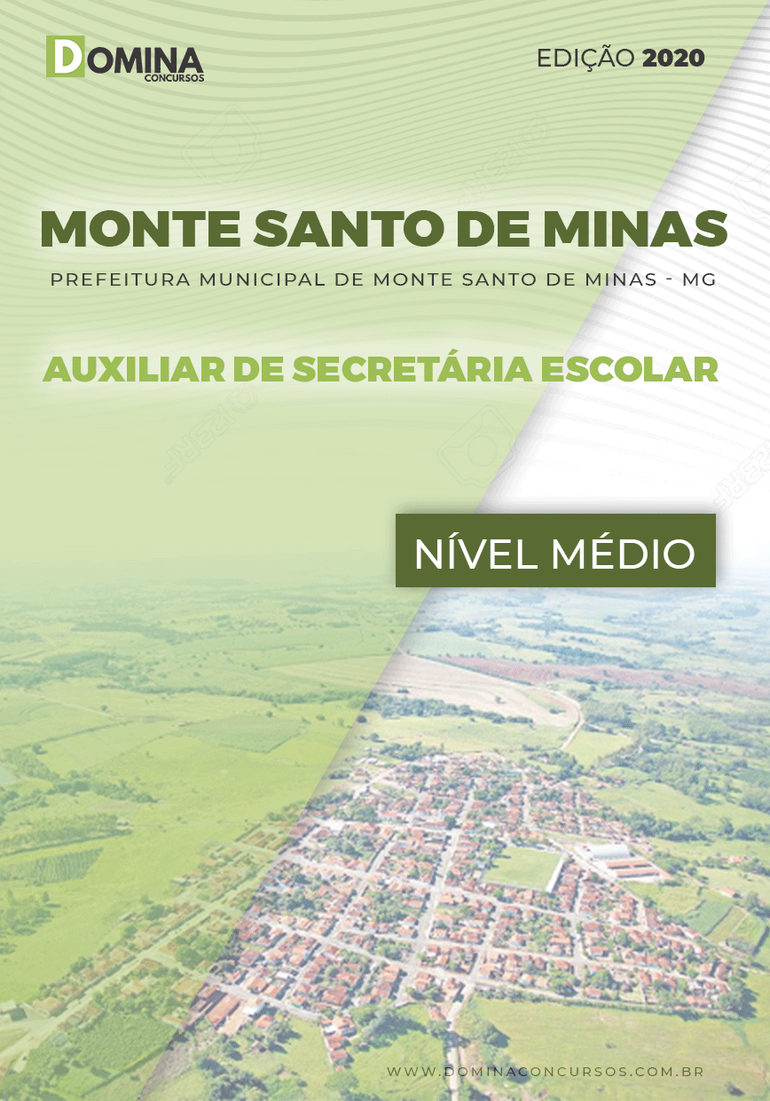 Apostila Pref Monte Santo Minas MG 2020 Aux Secretária Escolar
