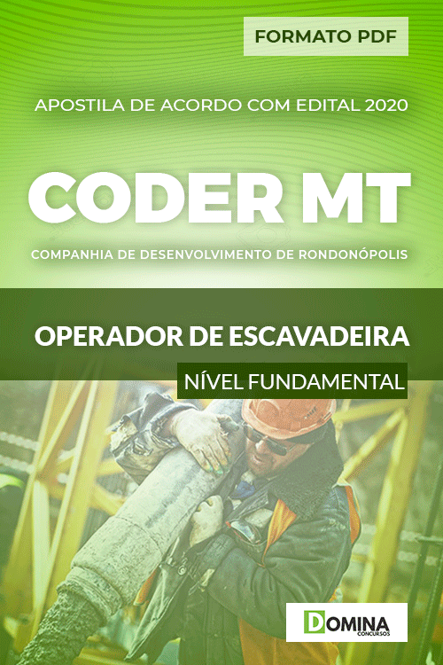 Apostila Concurso CODER MT 2020 Operador de Escavadeira